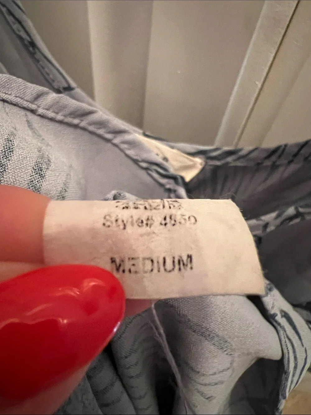entro Gray Blue Leaf-Print Tie-Shoulder Dress - Picture 3 of 4